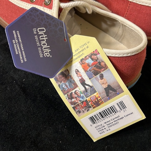NWT! TOMS Carmel Spice Heritage Sneaker size 6.5 - Picture 9 of 12